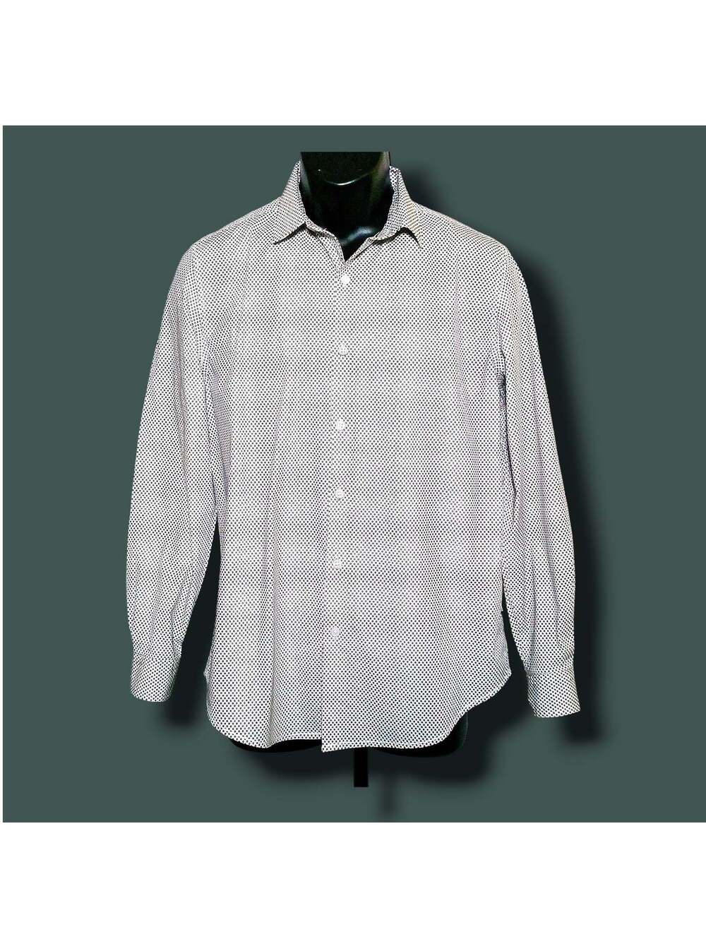 Kenneth Cole New York Slim Fit Dress Shirt M Black White